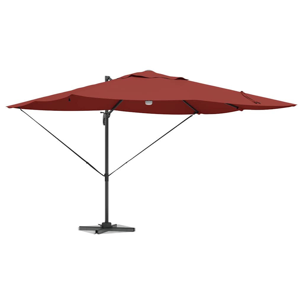 vidaXL Parasol plażowy Ze LED Lights terakota 351 x 250 x 253 cm