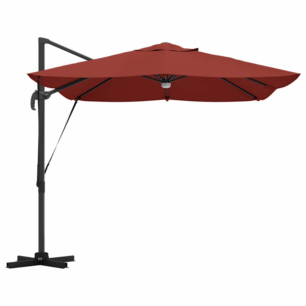 vidaXL Parasol plażowy Ze LED Lights terakota 351 x 250 x 253 cm