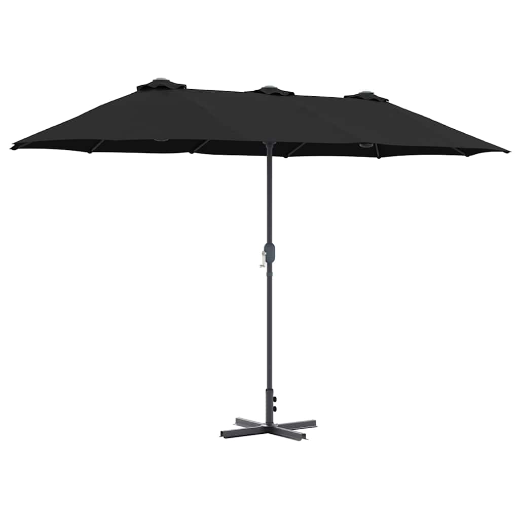 vidaXL Parasolka ogrodowa Czarny 370 x 197 x 239 cm