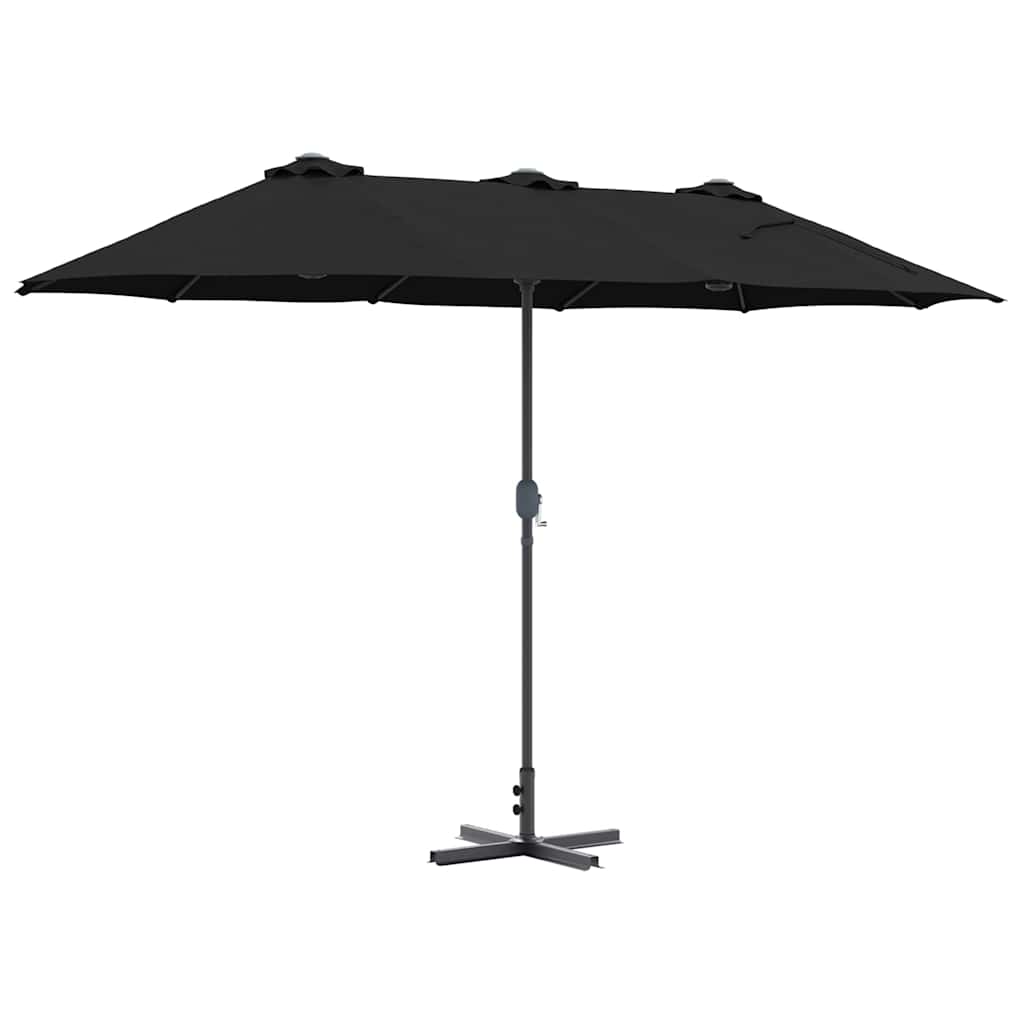 vidaXL Parasolka ogrodowa Czarny 370 x 197 x 239 cm