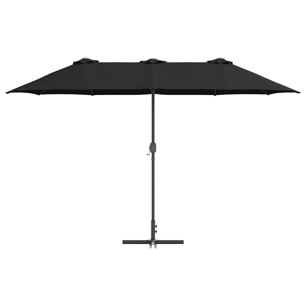 vidaXL Parasolka ogrodowa Czarny 370 x 197 x 239 cm