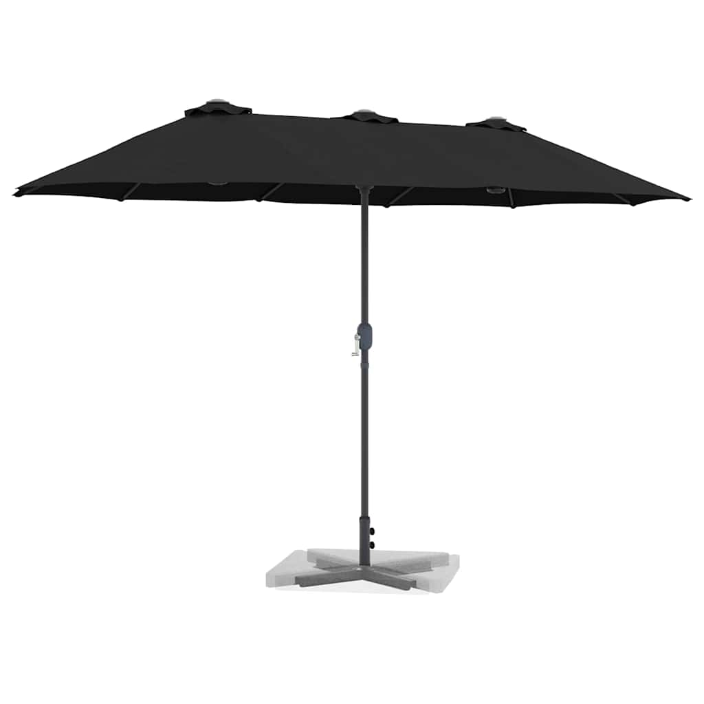 vidaXL Parasolka ogrodowa Czarny 370 x 197 x 239 cm