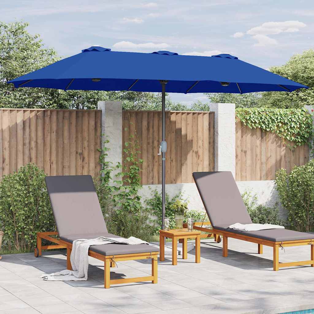 vidaXL Parasolka ogrodowa Niebieski azur 370 x 197 x 239 cm