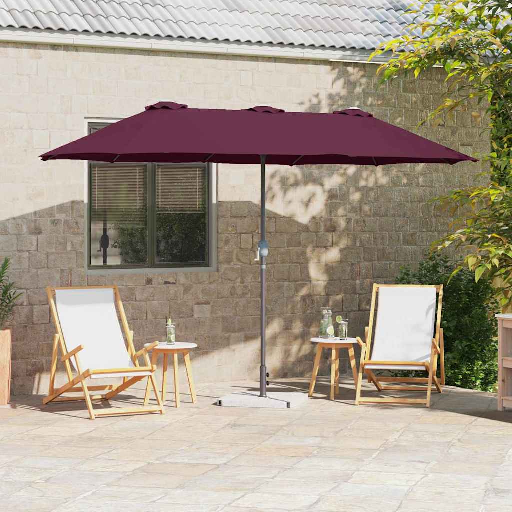 vidaXL Parasolka ogrodowa Bordeaux Czerwony 370 x 197 x 239 cm