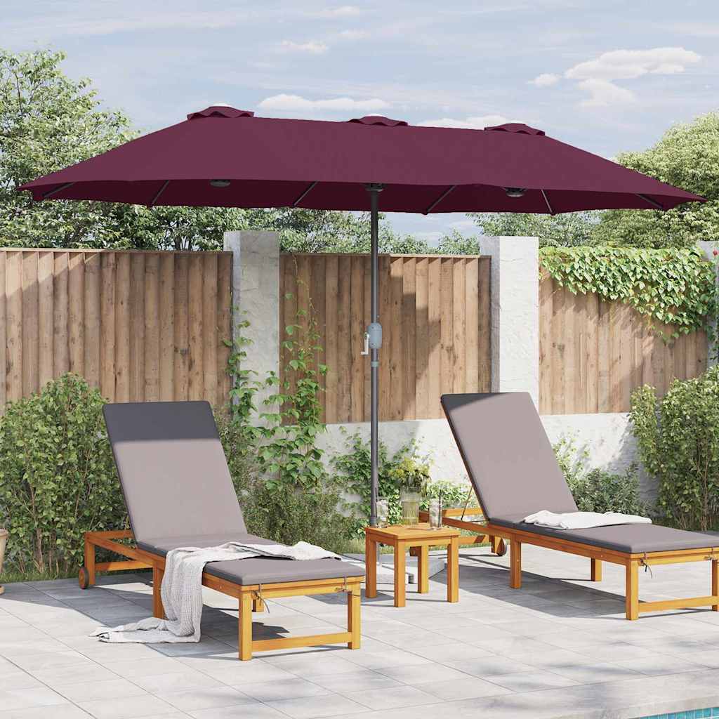 vidaXL Parasolka ogrodowa Bordeaux Czerwony 370 x 197 x 239 cm