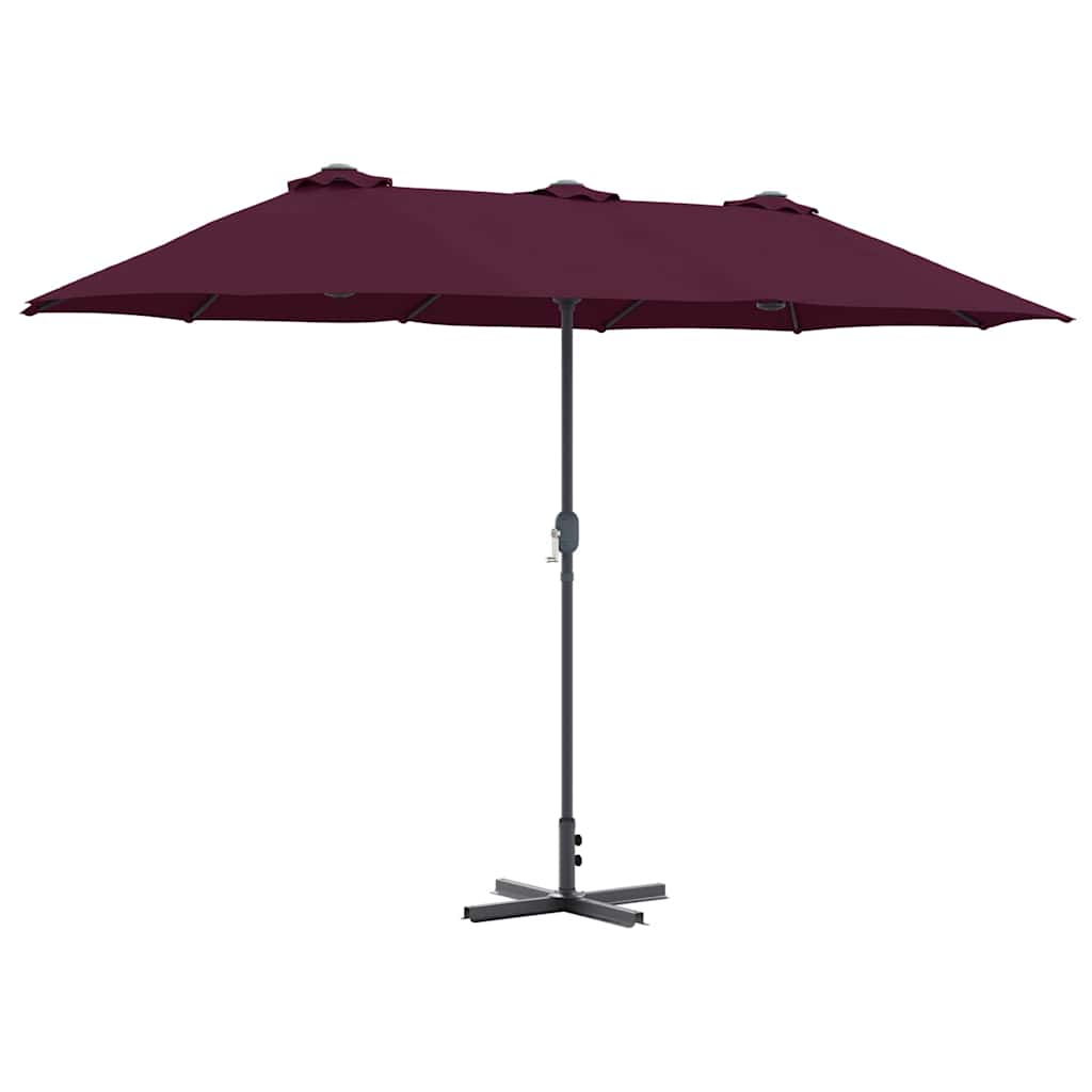 vidaXL Parasolka ogrodowa Bordeaux Czerwony 370 x 197 x 239 cm