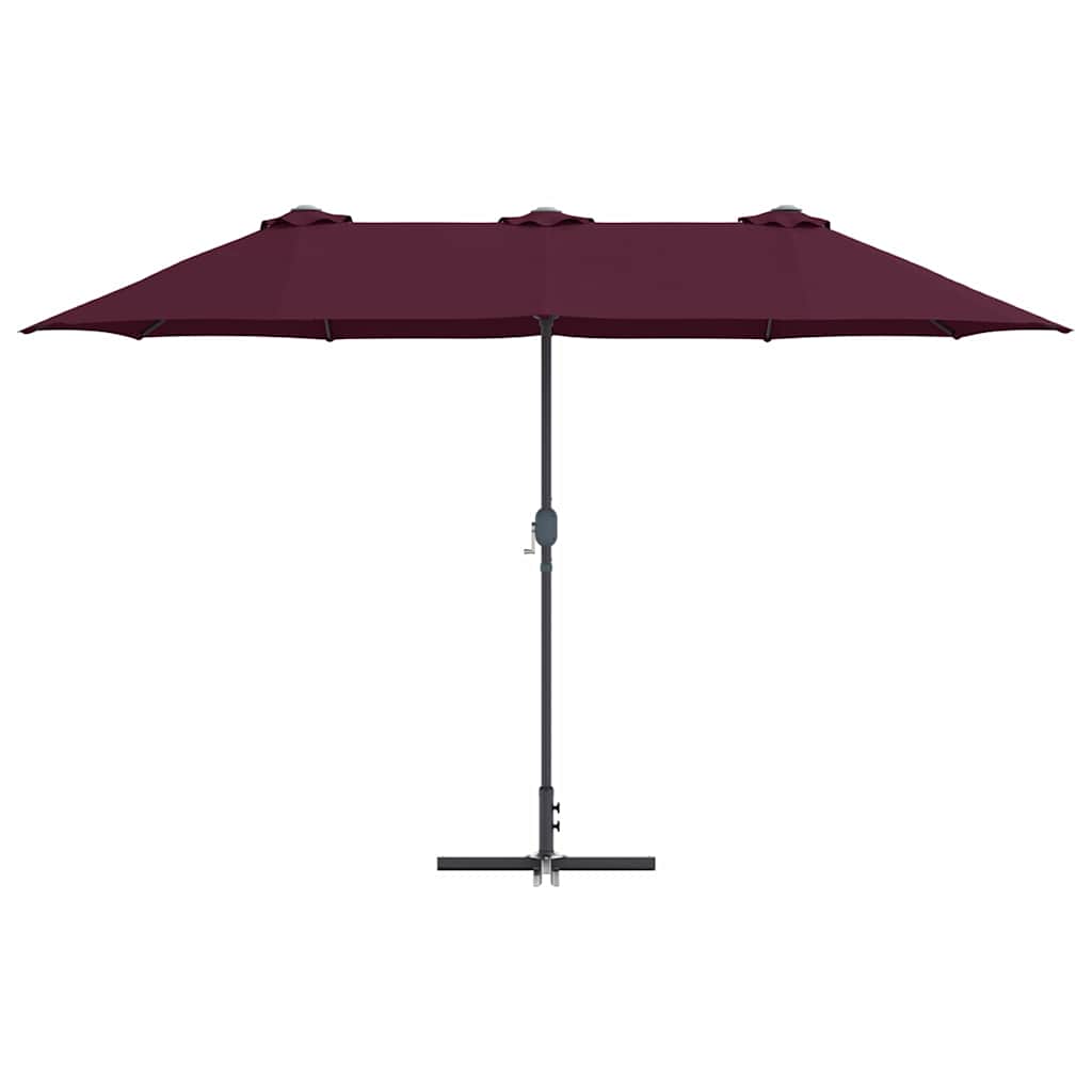 vidaXL Parasolka ogrodowa Bordeaux Czerwony 370 x 197 x 239 cm