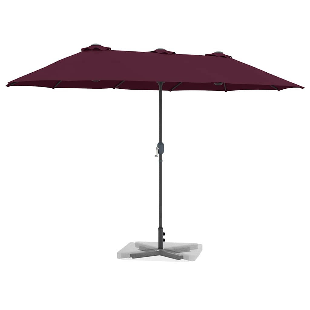 vidaXL Parasolka ogrodowa Bordeaux Czerwony 370 x 197 x 239 cm
