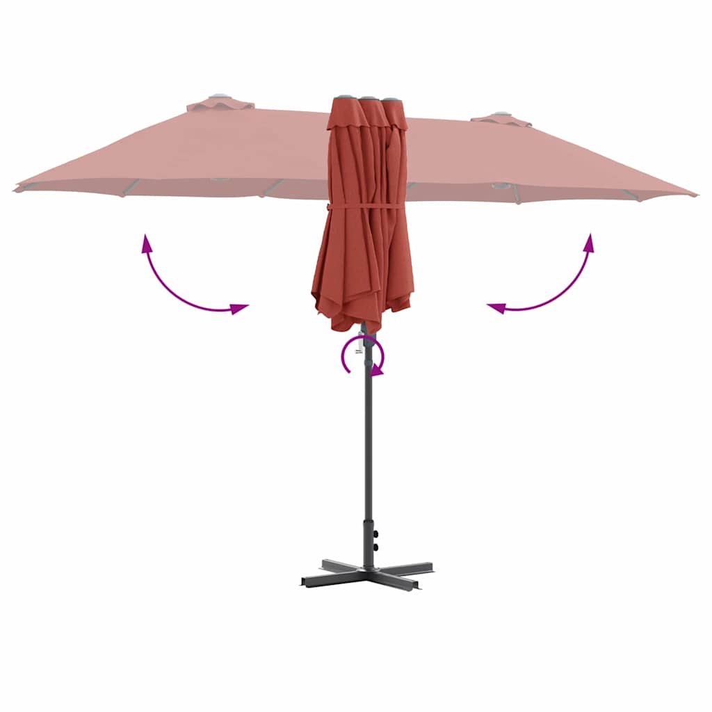 vidaXL Parasolka ogrodowa terakota 370 x 197 x 239 cm