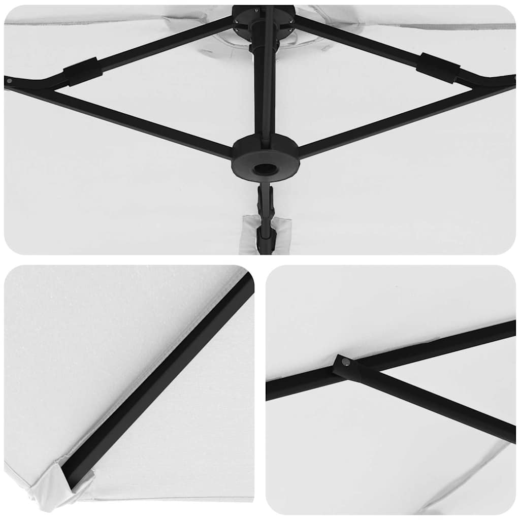 vidaXL Parasol plażowy piaskowy 372 x 198 x 243 cm