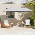 vidaXL Parasol plażowy piaskowy 372 x 198 x 243 cm