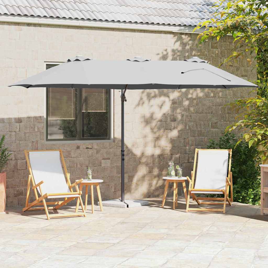 vidaXL Parasol plażowy piaskowy 372 x 198 x 243 cm