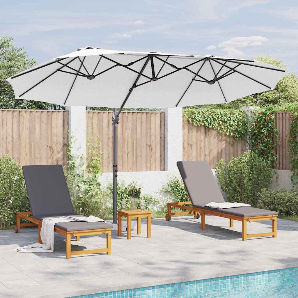 vidaXL Parasol plażowy piaskowy 372 x 198 x 243 cm