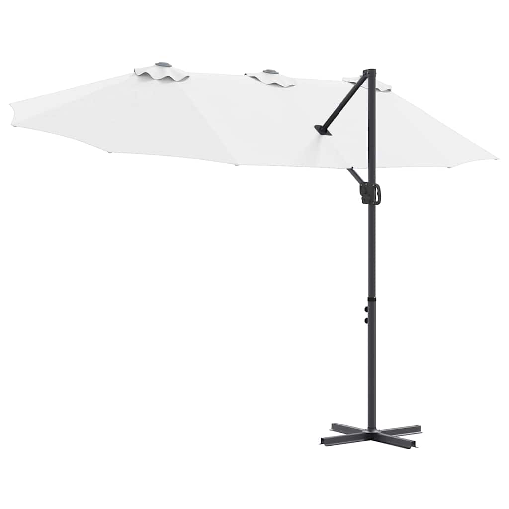vidaXL Parasol plażowy piaskowy 372 x 198 x 243 cm