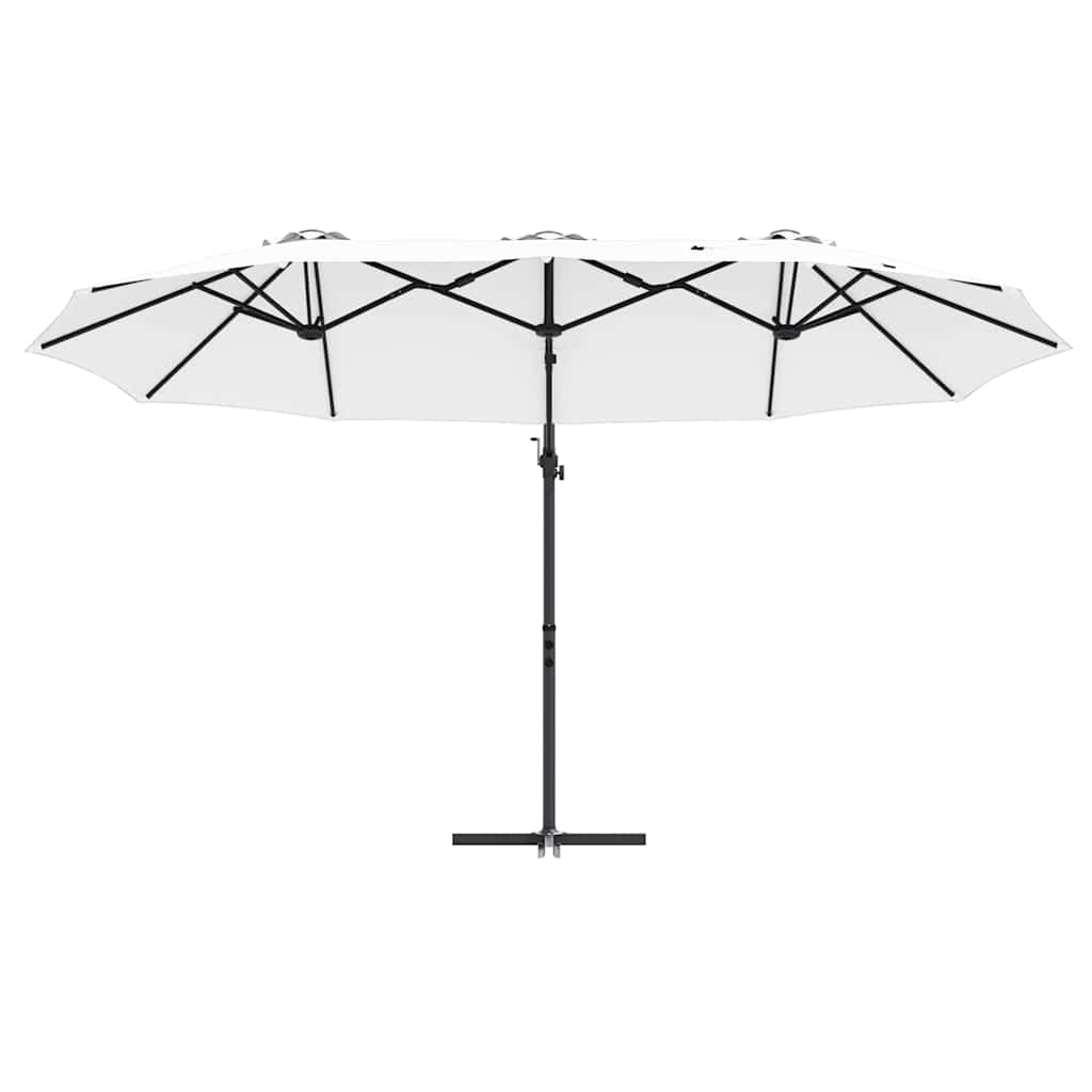 vidaXL Parasol plażowy piaskowy 372 x 198 x 243 cm