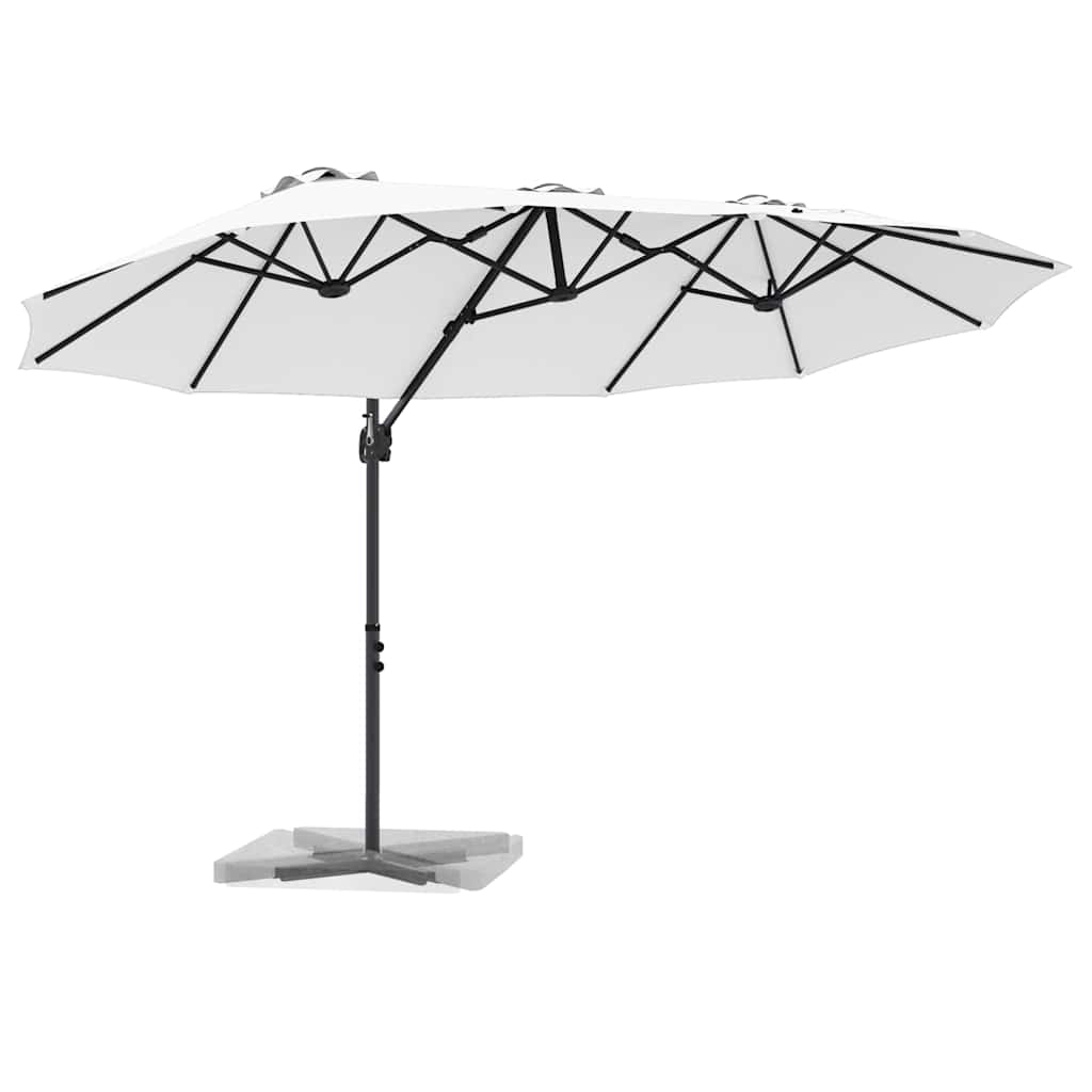vidaXL Parasol plażowy piaskowy 372 x 198 x 243 cm