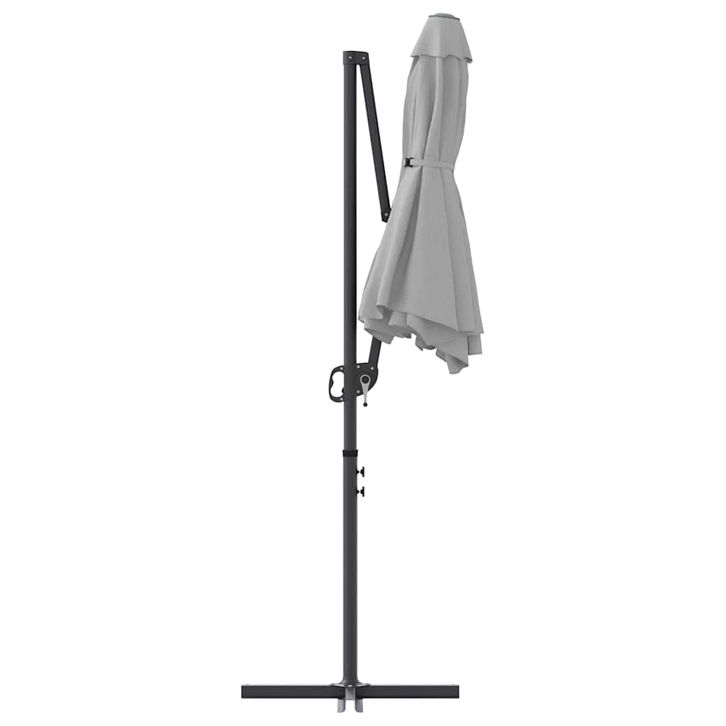 vidaXL Parasol plażowy piaskowy 372 x 198 x 243 cm