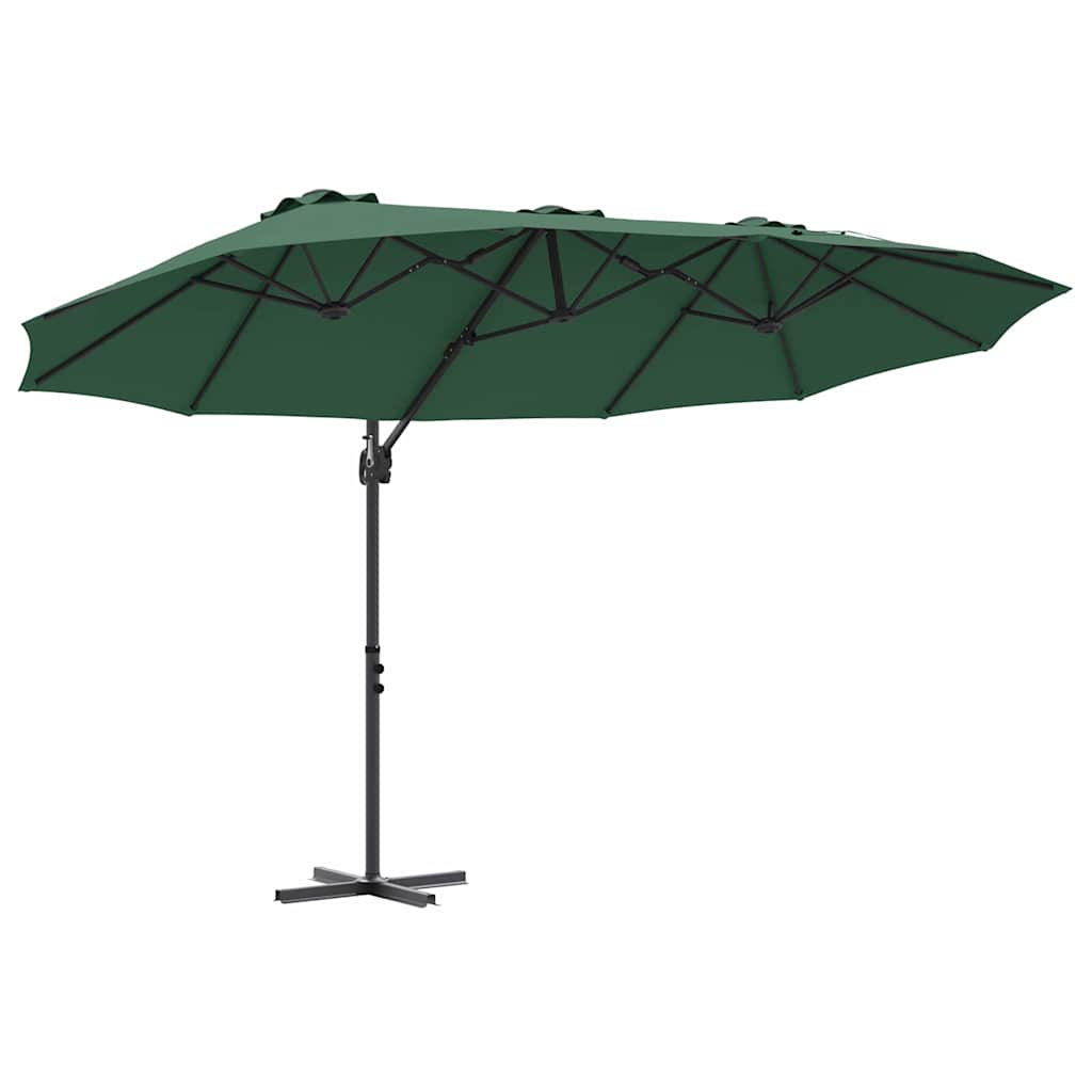 vidaXL Parasol plażowy Zielony 372 x 198 x 243 cm