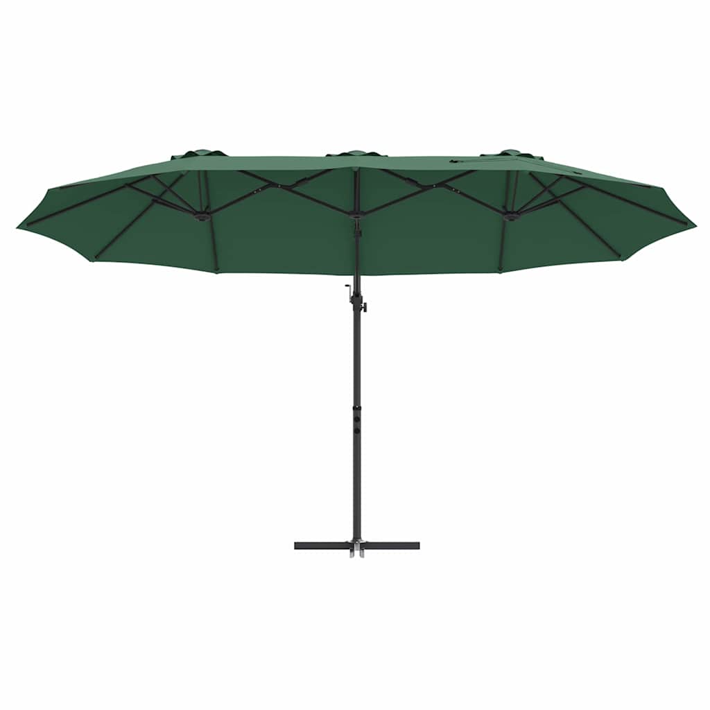 vidaXL Parasol plażowy Zielony 372 x 198 x 243 cm