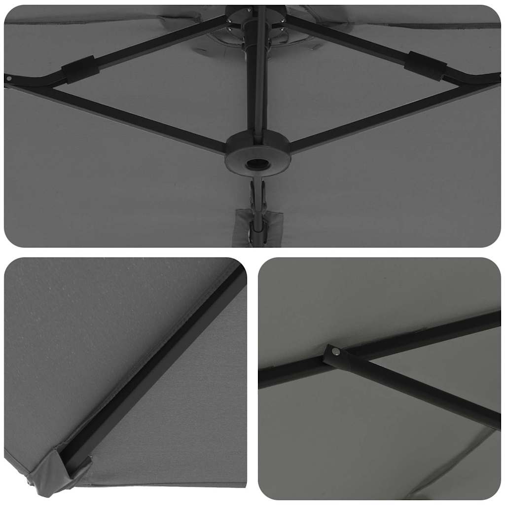 vidaXL Parasol plażowy Antracyt 372 x 198 x 243 cm
