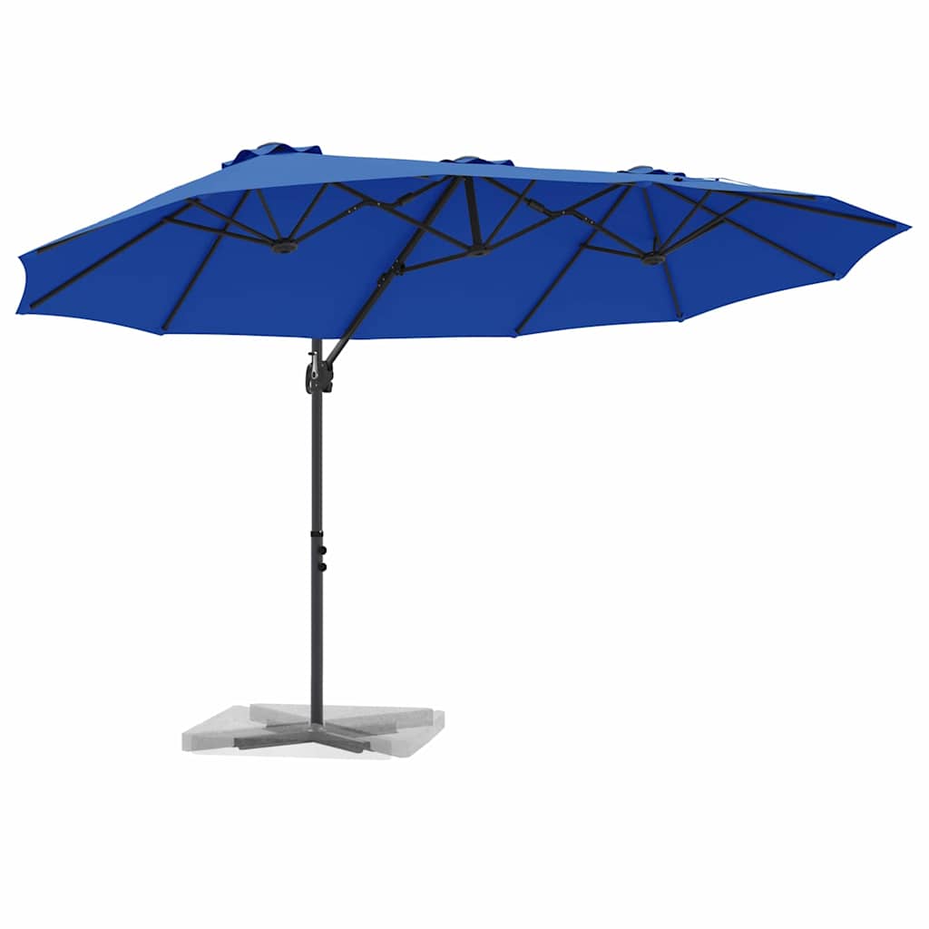 vidaXL Parasol plażowy Niebieski azur 372 x 198 x 243 cm