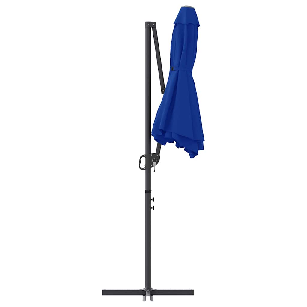 vidaXL Parasol plażowy Niebieski azur 372 x 198 x 243 cm