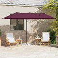 vidaXL Parasol plażowy Bordeaux Czerwony 372 x 198 x 243 cm