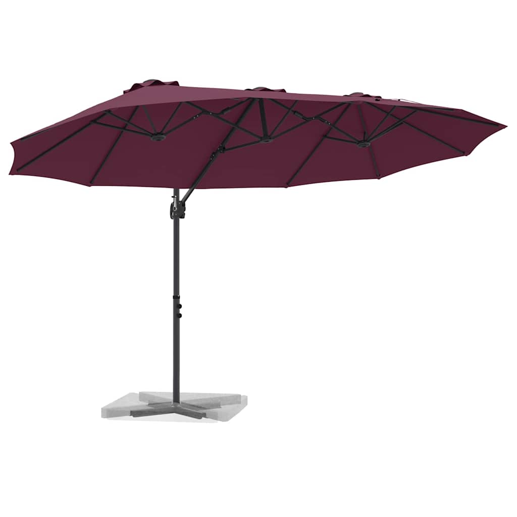 vidaXL Parasol plażowy Bordeaux Czerwony 372 x 198 x 243 cm