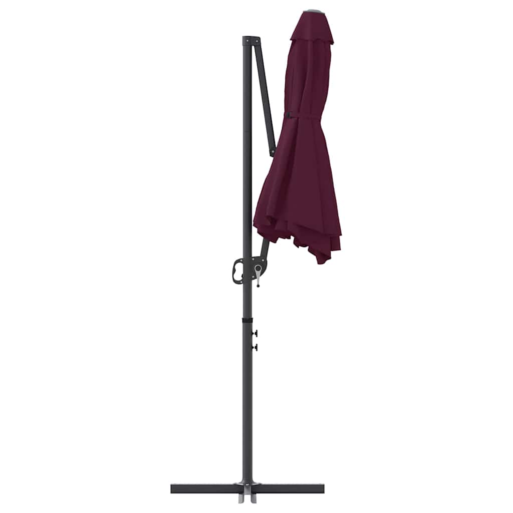 vidaXL Parasol plażowy Bordeaux Czerwony 372 x 198 x 243 cm