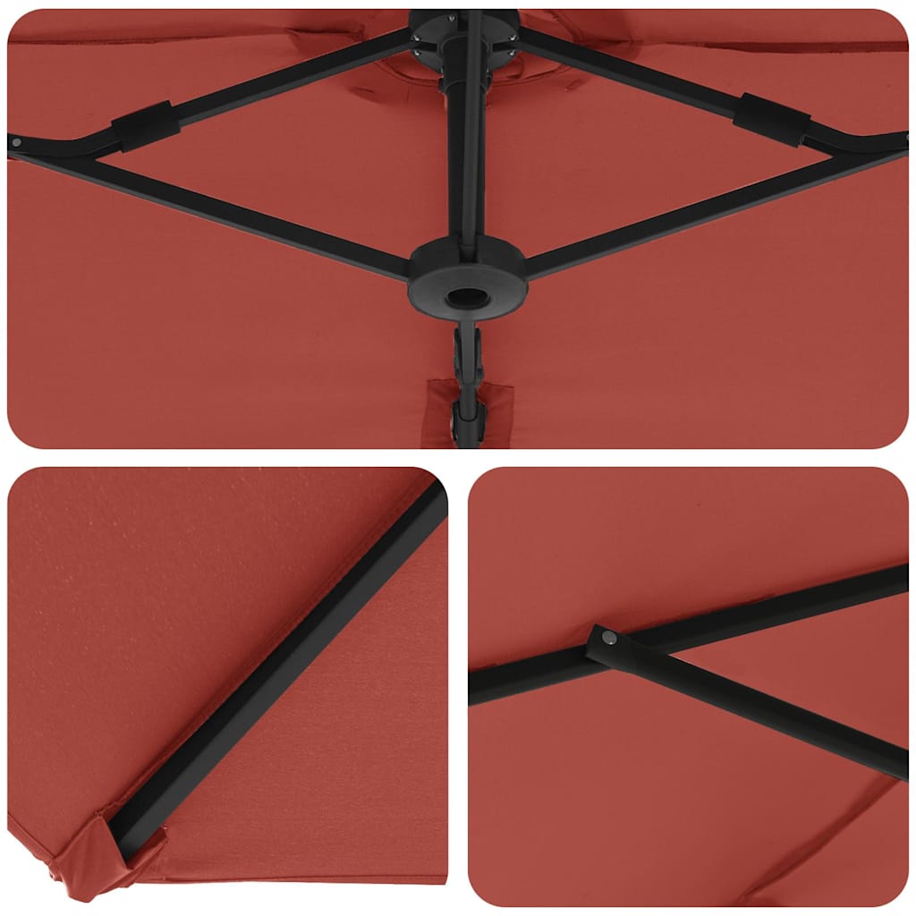 vidaXL Parasol plażowy terakota 372 x 198 x 243 cm