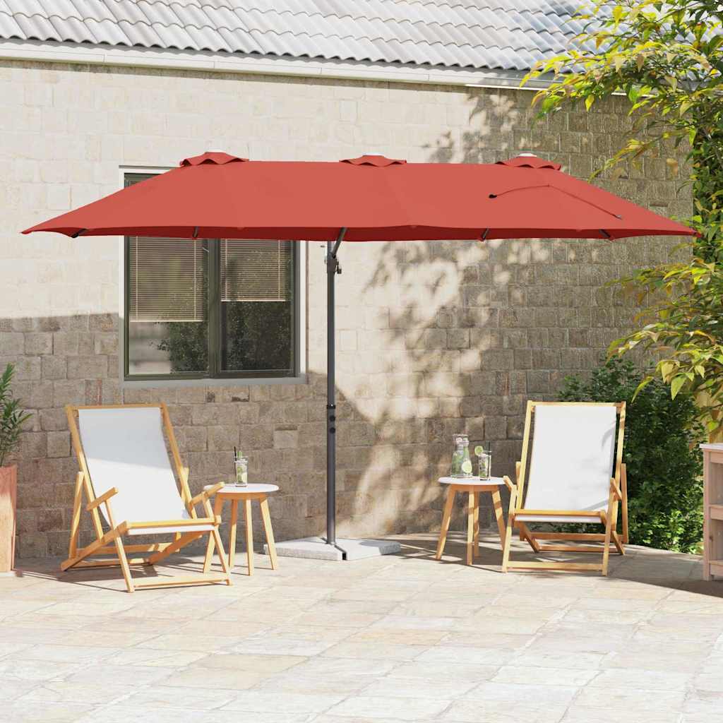 vidaXL Parasol plażowy terakota 372 x 198 x 243 cm