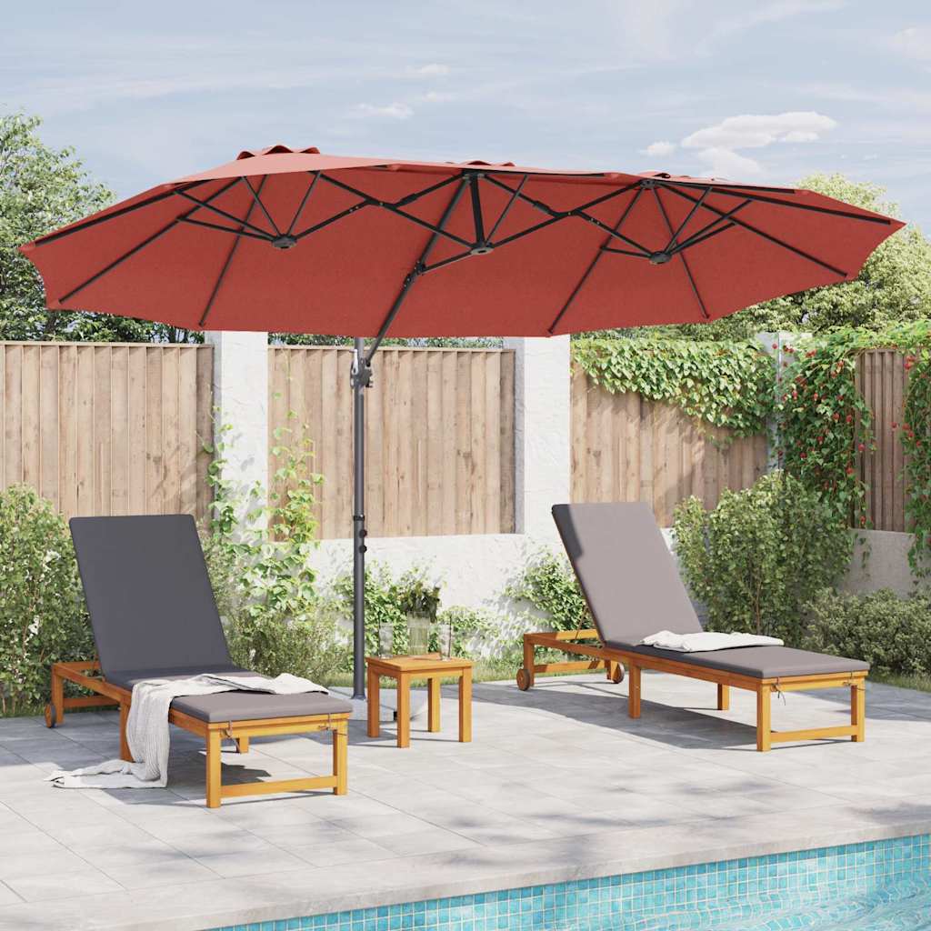 vidaXL Parasol plażowy terakota 372 x 198 x 243 cm