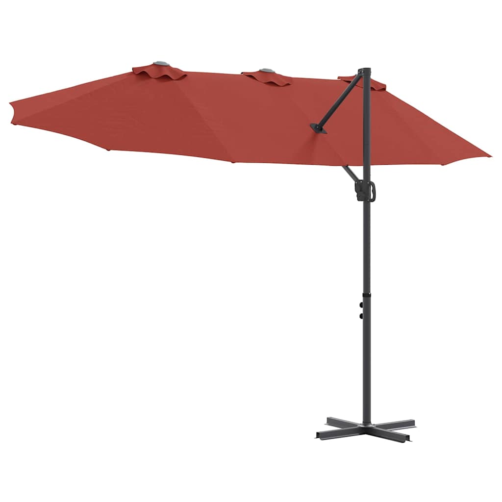 vidaXL Parasol plażowy terakota 372 x 198 x 243 cm
