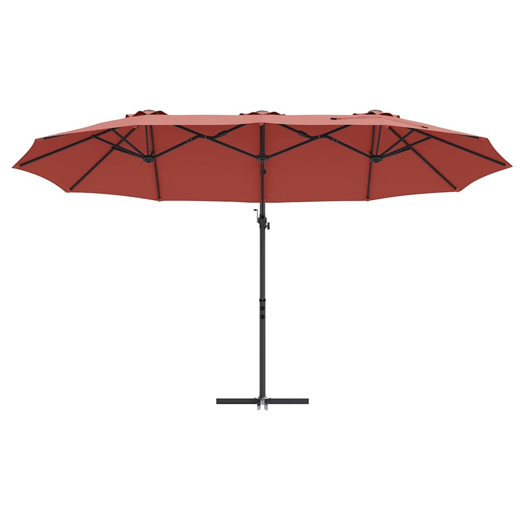 vidaXL Parasol plażowy terakota 372 x 198 x 243 cm