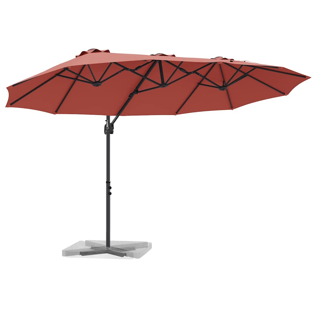 vidaXL Parasol plażowy terakota 372 x 198 x 243 cm