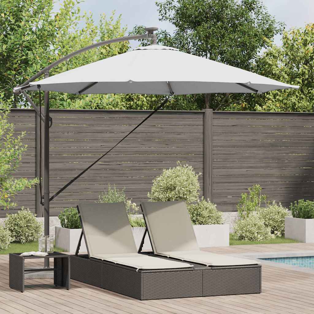 vidaXL Parasol plażowy Ze LED Lights piaskowy 294 x 294 x 248 cm
