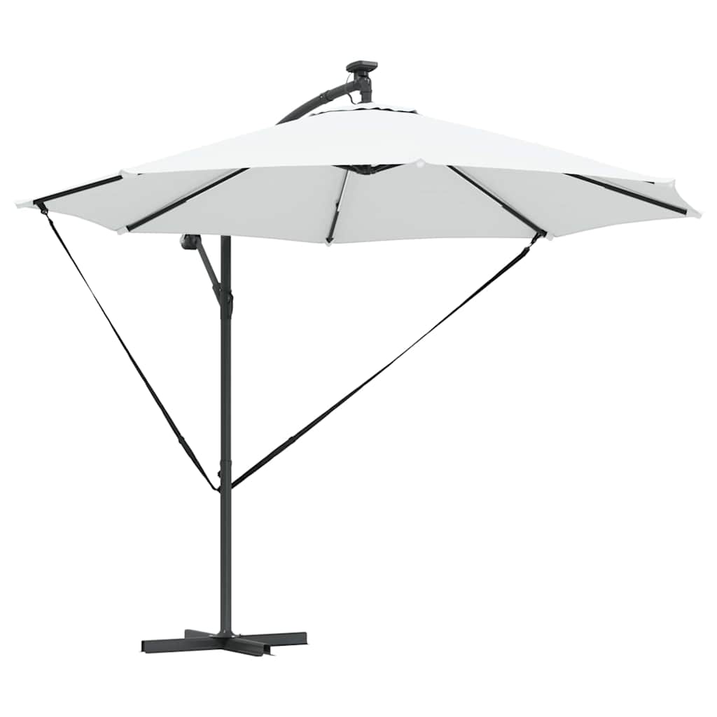 vidaXL Parasol plażowy Ze LED Lights piaskowy 294 x 294 x 248 cm