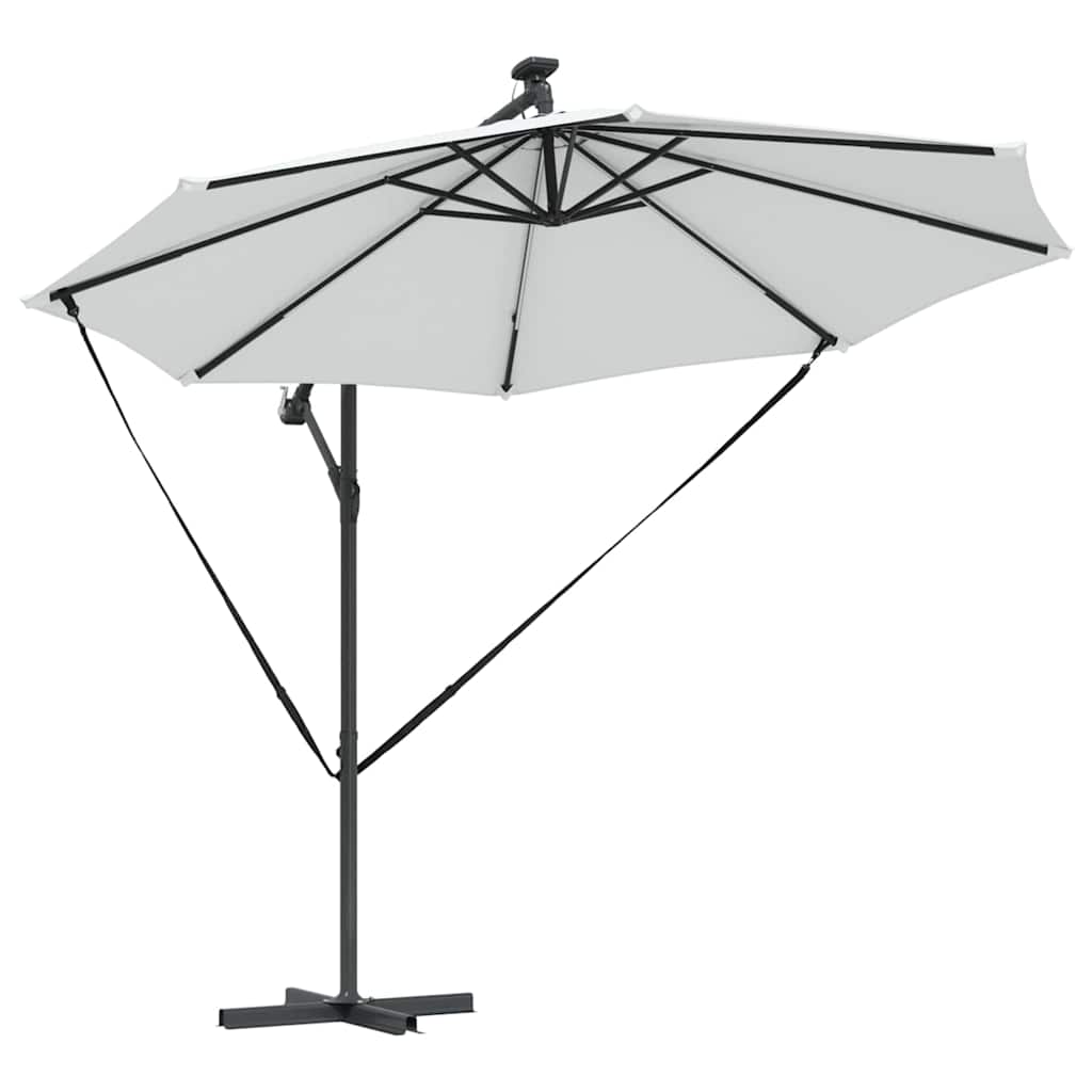 vidaXL Parasol plażowy Ze LED Lights piaskowy 294 x 294 x 248 cm