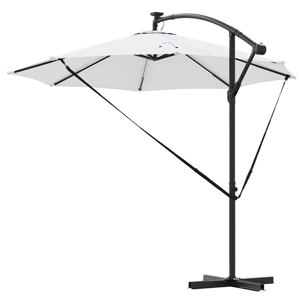 vidaXL Parasol plażowy Ze LED Lights piaskowy 294 x 294 x 248 cm