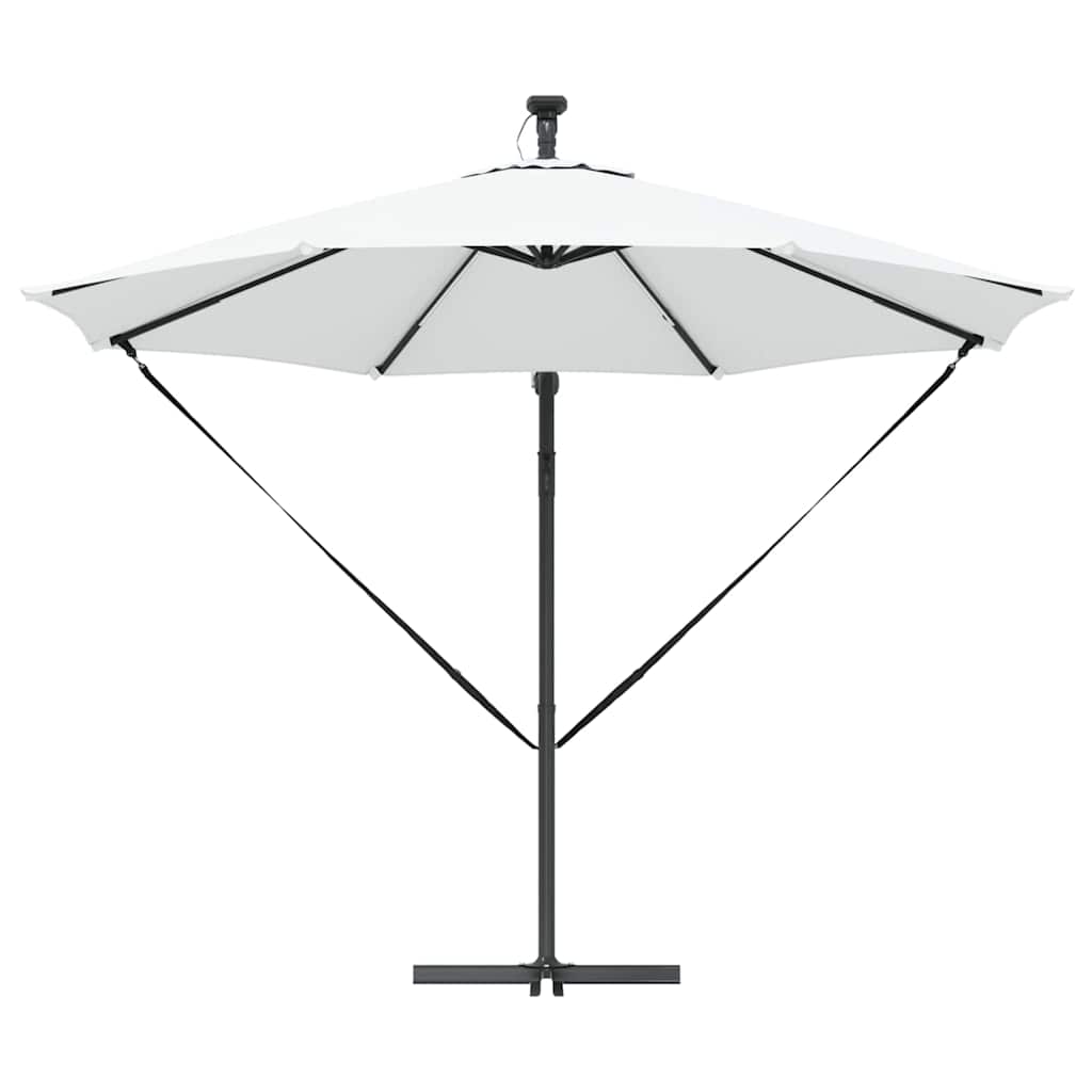 vidaXL Parasol plażowy Ze LED Lights piaskowy 294 x 294 x 248 cm