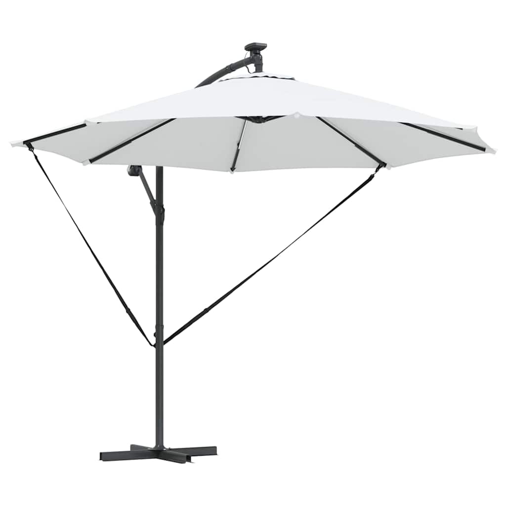 vidaXL Parasol plażowy Ze LED Lights piaskowy 294 x 294 x 248 cm