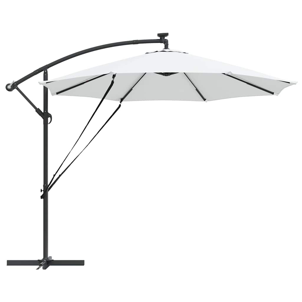 vidaXL Parasol plażowy Ze LED Lights piaskowy 294 x 294 x 248 cm