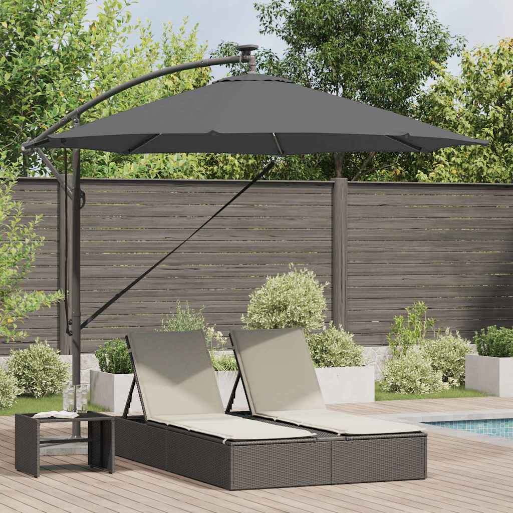 vidaXL Parasol plażowy Ze LED Lights Antracyt 294 x 294 x 248 cm