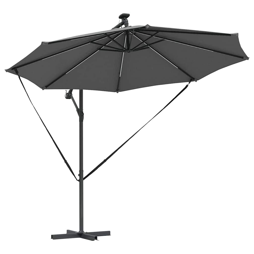 vidaXL Parasol plażowy Ze LED Lights Antracyt 294 x 294 x 248 cm