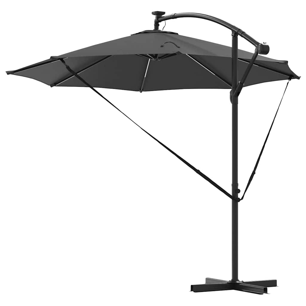 vidaXL Parasol plażowy Ze LED Lights Antracyt 294 x 294 x 248 cm