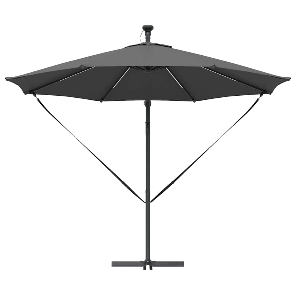 vidaXL Parasol plażowy Ze LED Lights Antracyt 294 x 294 x 248 cm