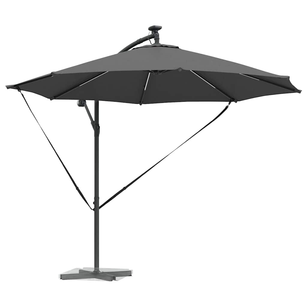 vidaXL Parasol plażowy Ze LED Lights Antracyt 294 x 294 x 248 cm