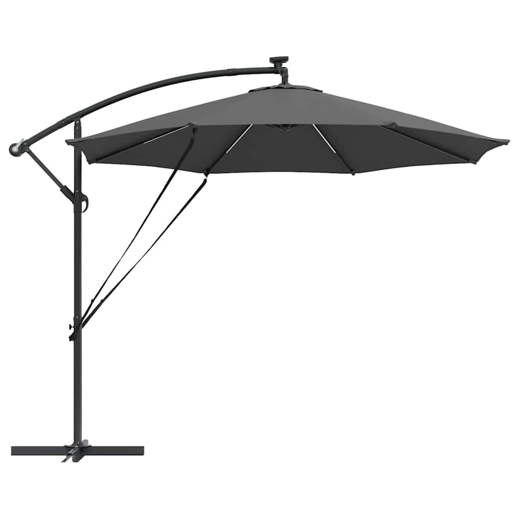 vidaXL Parasol plażowy Ze LED Lights Antracyt 294 x 294 x 248 cm