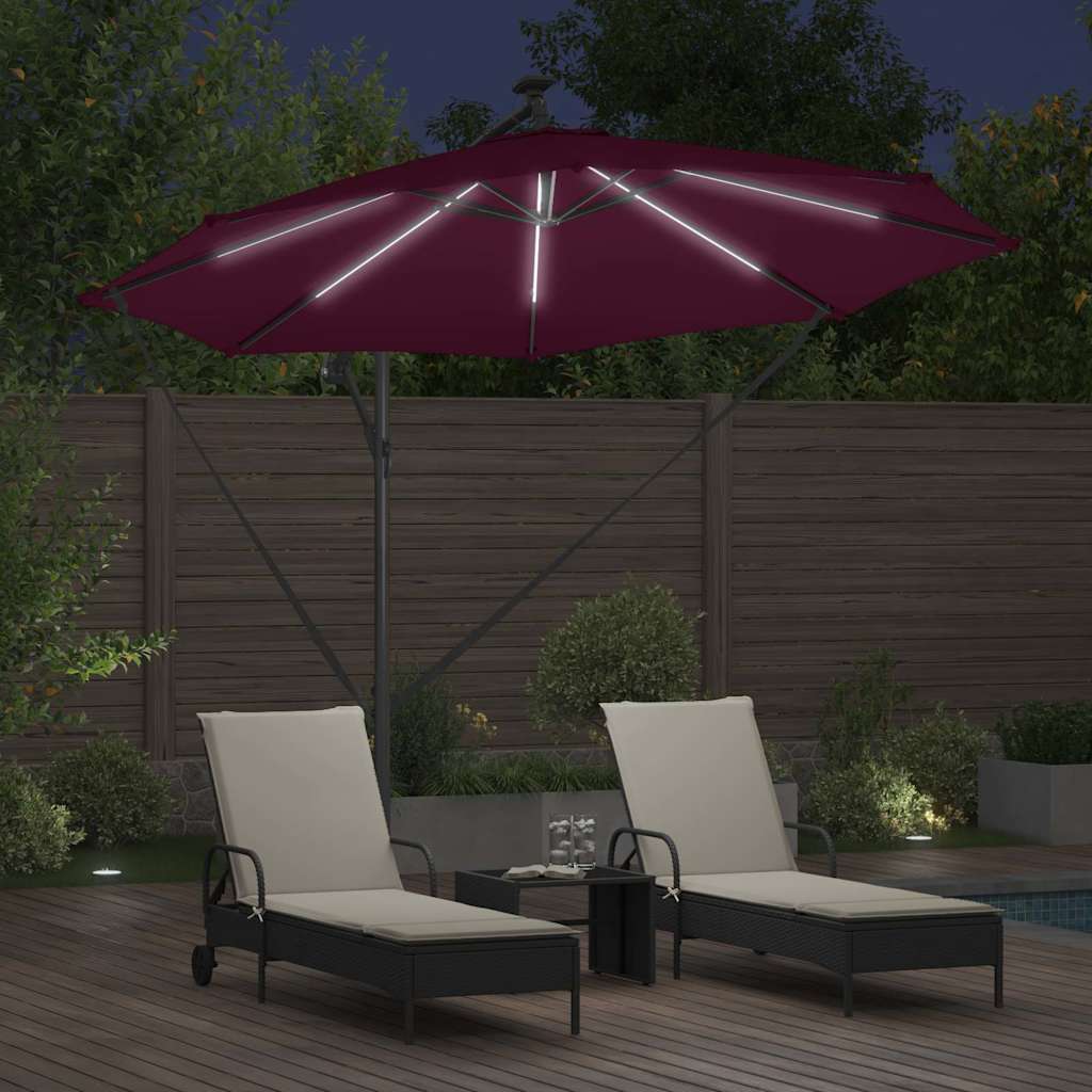 vidaXL Parasol plażowy Bordeaux Czerwony 294 x 294 x 248 cm