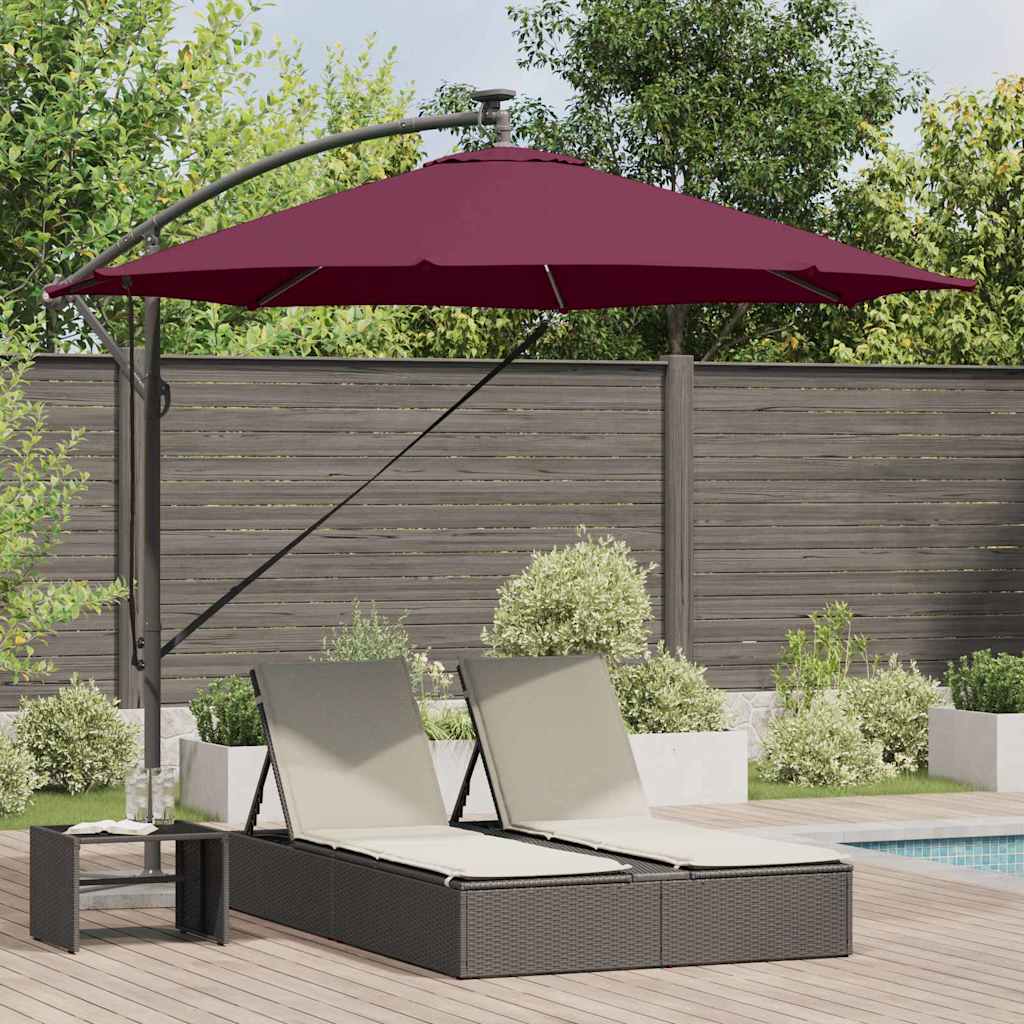 vidaXL Parasol plażowy Bordeaux Czerwony 294 x 294 x 248 cm